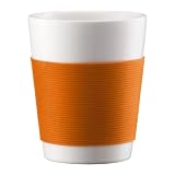 BODUM 10109-106 CANTEEN 2 pcs mug, double wall, medium, 0.2 l, 6 oz, porcelain -Orange