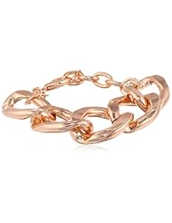 Kenneth Jay Lane Polished Rose Gold Large Flat Lobster Claw Clasp Link Bracelet, 9"