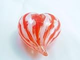 Murano Design Mouth Blown Orange Striped Handmade Art Glass Paperweight Pw-178