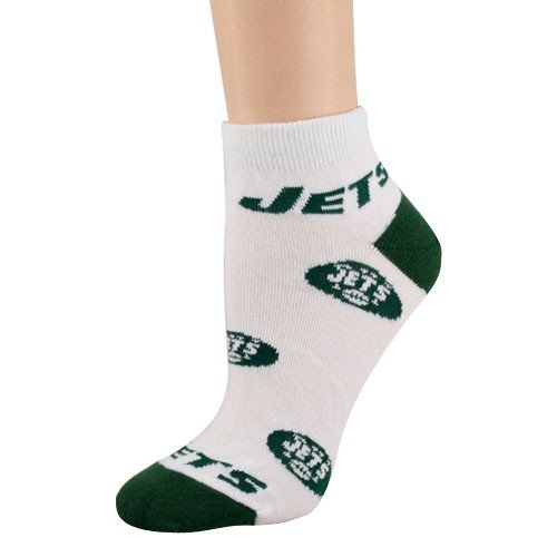 New York Jets Ladies White-Green Team Logo Ankle Socks