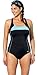 Aquabelle Women's Plus Size Lycra Mint Border Cross Back Swimsuit