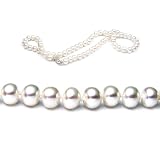 Single Strand 18 Inch 7.0-8.0mm White Semi-Round Freshwater Cultured Pearl Necklace