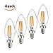 Volare-HK 4W 2700K Torpedo Shape Dimmable LED Candelabra Bulb, Warm White, Pack of 4