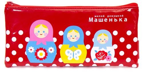 Imagen principal de Estuche rojo muñeca matrioska lunares, producto de Japón