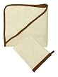 Tadpoles Organic Waffle Terry Hooded Towel and Mitt Set - Chocolate
