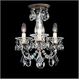 41sRFzHn9HL. SL160  Schonbek 5343 23 La Scala 3 Light Semi Flush Mount in Etruscan Gold with Clear Handcut crystal