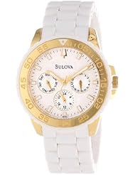 Bulova Womens 98N102 White Rubber Wrapped Stainless-Steel Bracelet Watch