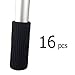 MelonBoat Chair Socks, Furniture Leg Feet Wood Floor Protectors Set, Vertical Knitted, Set of 16 Black