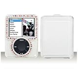 Apple Nano 3rd Generation Trans. Clear with Pink&White Diamond Protective Case
