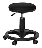 Black Ergonomic Stool with Foot Ring [WL-905DG-GG]