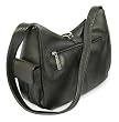 Leather shoulder bag, 'Black Butterfly'