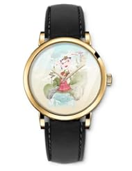 SPRAWL Aanalog Fashion Series Gold Ladies Watches of Genuine Black Leather Strap,Unique Wrist Watch for Women Girls Designed with The spider girl