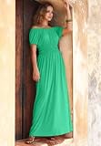 Jessica London Plus Size Peasant Style Maxi Dress