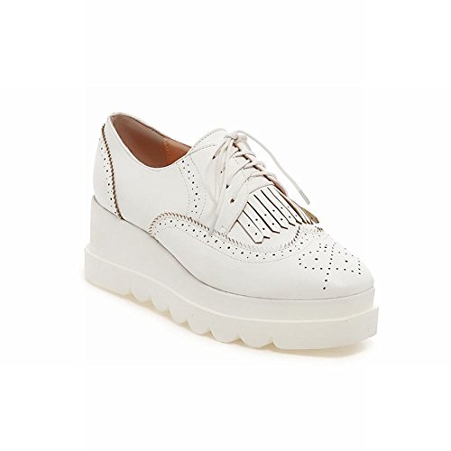 Latasa Women's Fashion Lace-up Tassels Platform Shoes, Oxfords Shoes