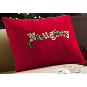 Two Sided Naughty Or Nice Christmas Accent Pillow by Collections Etc