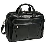 McKlein Pearson Leather Expandable Double Compartment Briefcase