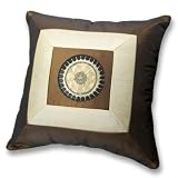 Silky Copper & Cream Decorative Embroidered Oriental Cushion Cover / Pillow Case