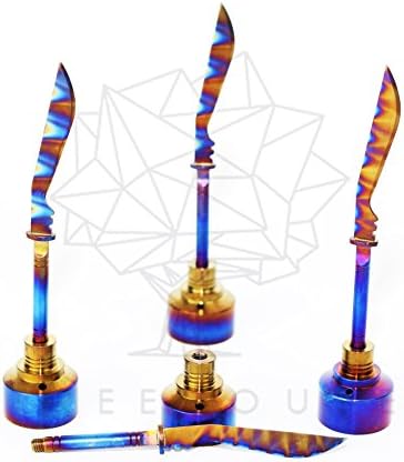 Treehouse Co Rainbow Titanium Carb Cap Sword 19mm Single Hole Grade 2 Ti