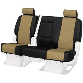 Coverking Custom-Fit Second Row Bench Seat Cover - Leatherette, Black-Beige