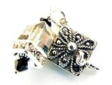 Sterling Silver Charm Pendant Graduation Message Cap Black Diamond Crystal Cube Trust in the Lord with all your heart and lean not on your own understanding; in all your ways acknowledge him, and he will make your paths straight. -Proverbs 3:5-6 (NIV)