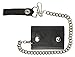 100% Leather Tri-fold Chain Wallet Black #946-14