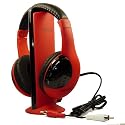 Wireless 5 in 1 FM Stereo RS 864 863.5 864.5MHz Rf cordless Surround Sound Stereo Headphones For TV VCD CD PC MP3 MP4 DVD w/Transmitter with wonderful color [ Red Colour ]