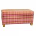 Kids&rsquo; Personalized Storage Bench - Plaid Pink