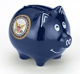 United States NAVY Piggy Bank Safe Stoneware Savings Money Cash Box with Coin Slot