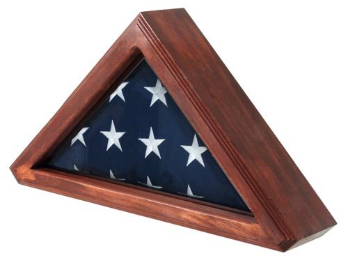 Senators Flag Display Case for 3ft x 5ft Flags - Cherry Finish