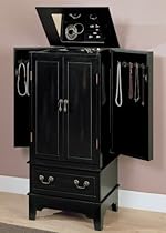 Jewelry Armoire in Black Finish by Coaster Furniture
