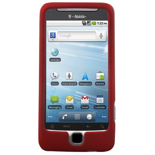 Hypercel Rubberized SnapOn Cover for HTC T-Mobile G2 (Red)