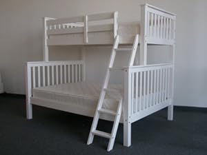 Bunk Bed Twin over Full Mission style in White by Bedz King