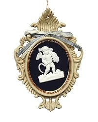 4.5" Ivory Victorian Style Frame with Cherub Holding Sickle Christmas Ornament