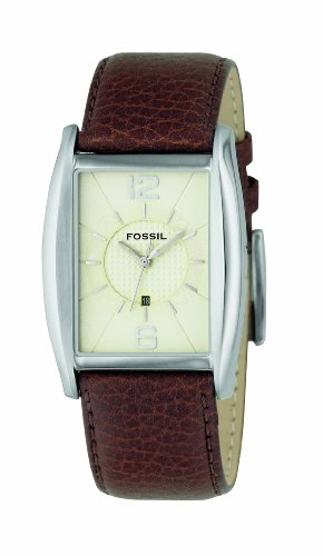 Fossil Gents Leather Strap Watchand Stainless Steel Cufflinks Gift Set