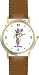 Angel Statue - WATCHBUDDY&reg; DELUXE TWO-TONE THEME WATCH - Arabic Numbers - Brown Leather Strap-Size-Large ( Men's Size or Jumbo Women's Size )