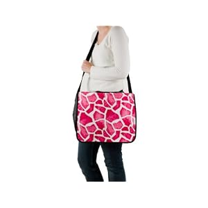 Wanted Messenger Bag Giraffe Pink Print on PVC