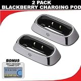 Blackberry Charging Pod for 8300 8310 8320 and 8330 Curve Devices (Silver) (2 Pack) + DBRoth cloth