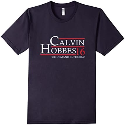 Men's Calvin Hobbes President 2016  Tee Shirt Large Navy