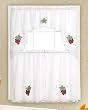 3pc White with Purple Grapes and Leaf Kitchen/Cafe Curtain Tier and Swag Set