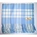 Lambswool baby blanket - blue check