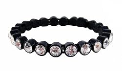 Bracelet - B216- Bangle Style - Swarovski (tm) Crystal Stones - Magnetic Closure ~ Clear
