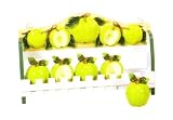 GREEN APPLE 3-D Wood Spice Rack & 5 Jars Set *NEW!*
