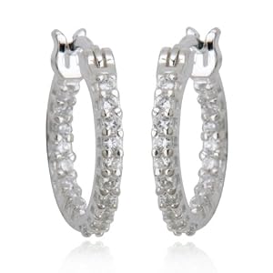 Save 63% Off - Sterling Silver CZ Hoop Earrings