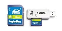 ByteStor Pro3 8GB SDHC Class 6 Memory Card with USB Reader
