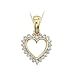 14K Yellow Gold 1/4 ct. Prong Set Diamond Heart Pendant with Chain