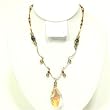 Swarovski Ab Crystal Topaz Colored Necklace Pendant