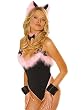 Sale Sexy Pussy Cat Costume 4 Piece Set Black Pink Trim Unique