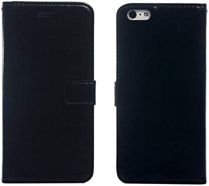 Hwisdom Iphone 6plus Case 5.5 Inch Premium Genuine Leather Wallet Case with Credit Card Id Holders for Iphone 6 Plus (iphone6plus 5.5-Black)