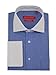 Gino Valentino Mens Stripe Dress Shirt Cotton Spread Collar French Cuff