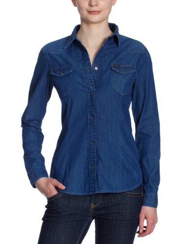 Lee Damen Bluse  SLIM WESTERN - L508AXPF, Gr. 38 (M), Blau (STONE BLUE) Preisvergleich